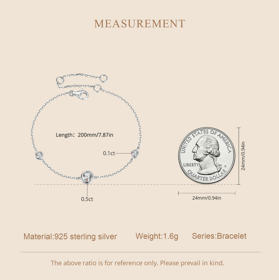 Three-Stone Bezel Bracelet
