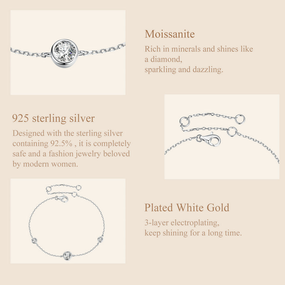 Three-Stone Bezel Bracelet