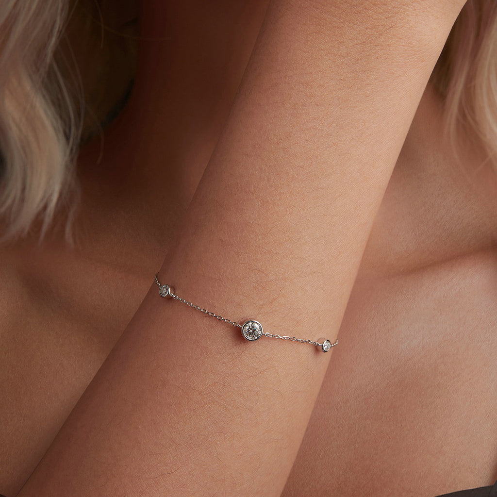 Three-Stone Bezel Bracelet