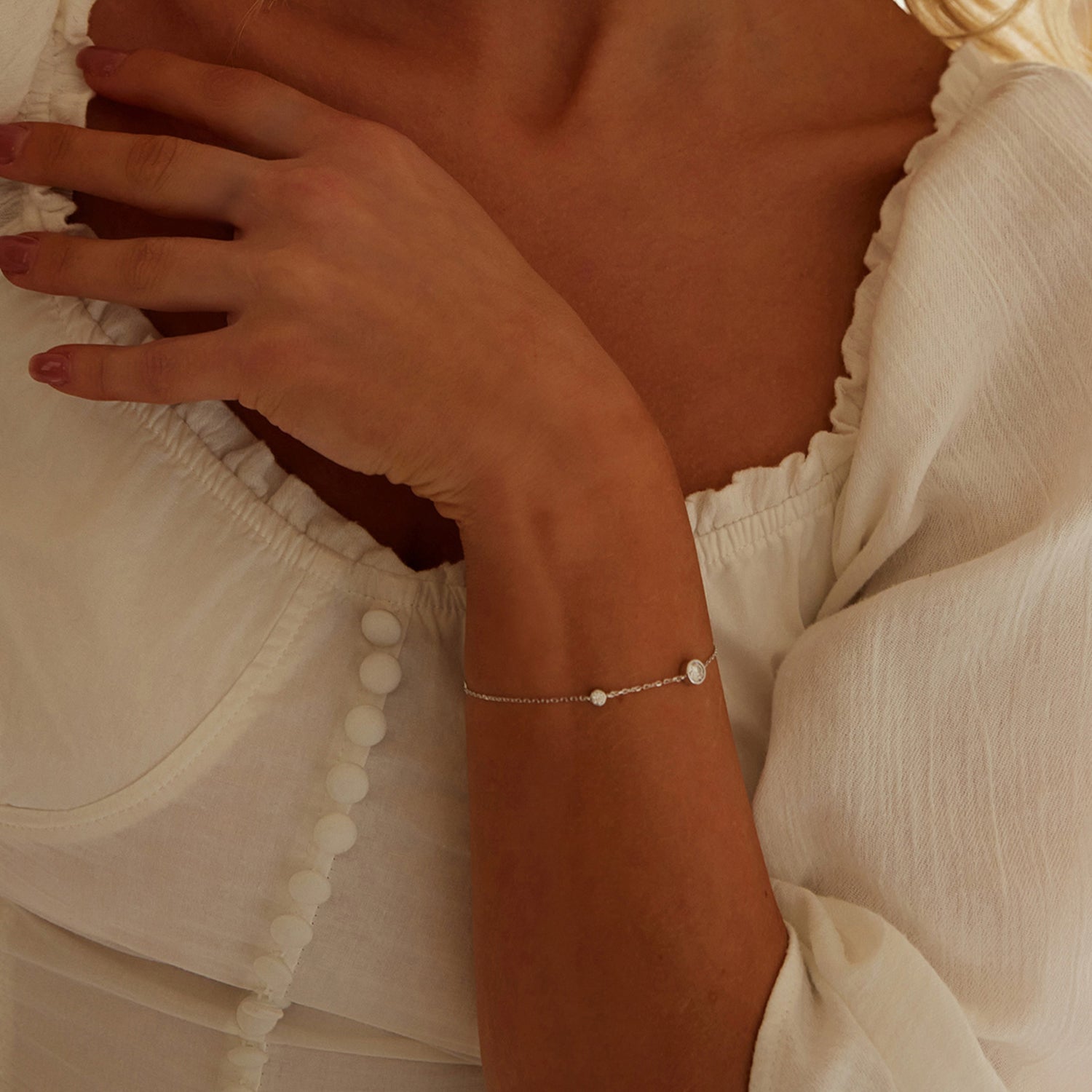 Three-Stone Bezel Bracelet