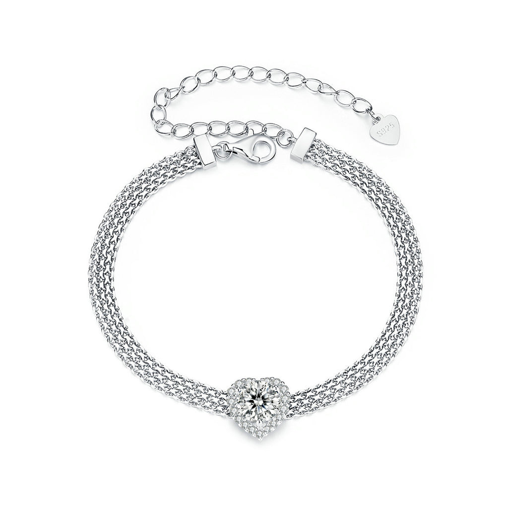 Pavé Heart Chain Bracelet