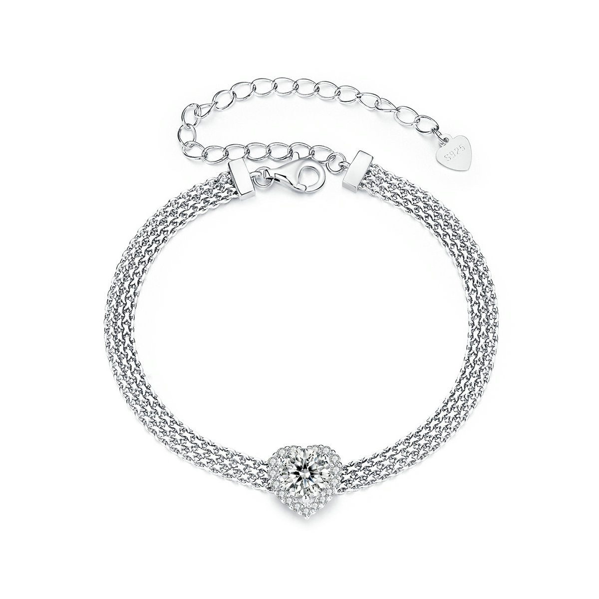 Pavé Heart Chain Bracelet