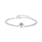 Double Chain Bezel Bracelet