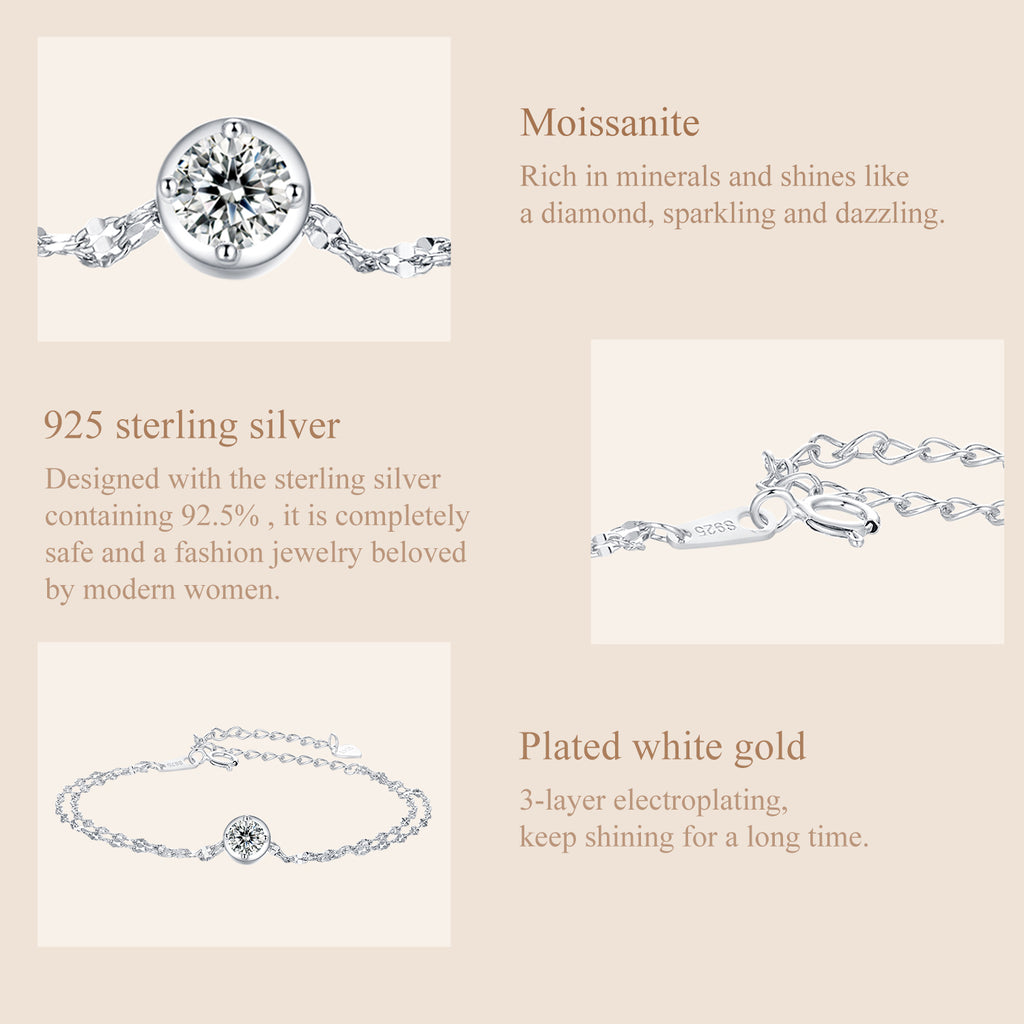 Double Chain Bezel Bracelet