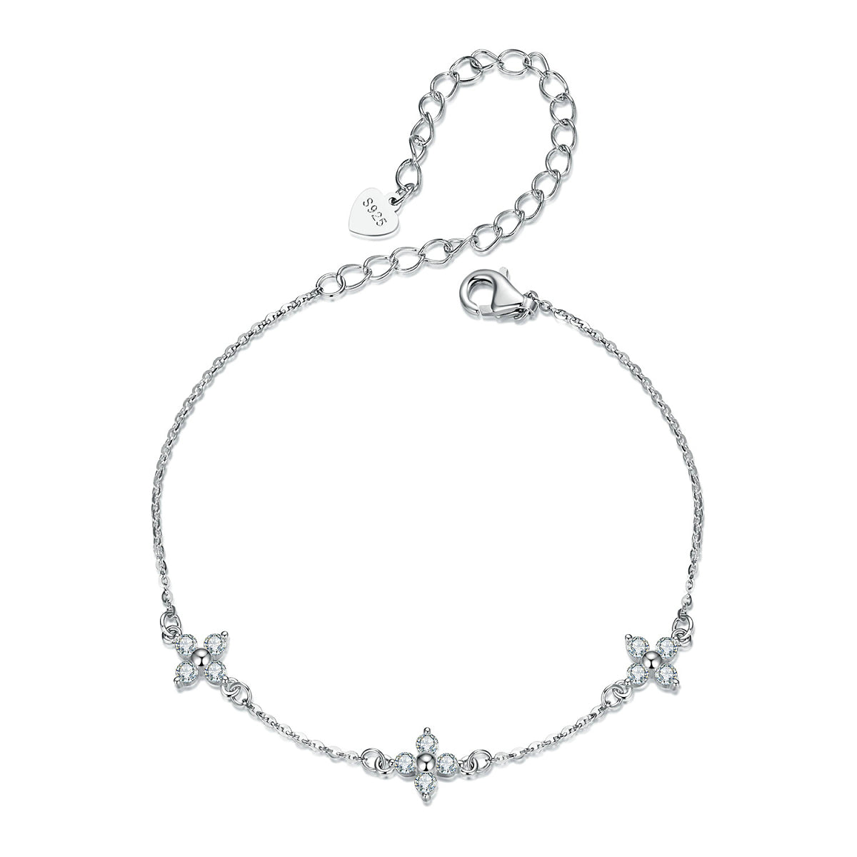 Three-Flower Station Bracelet