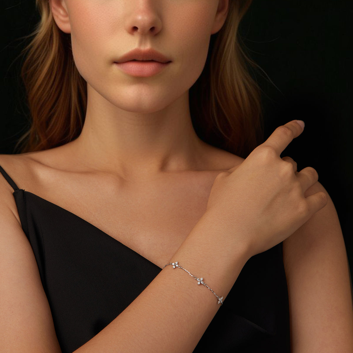 Three-Flower Station Bracelet