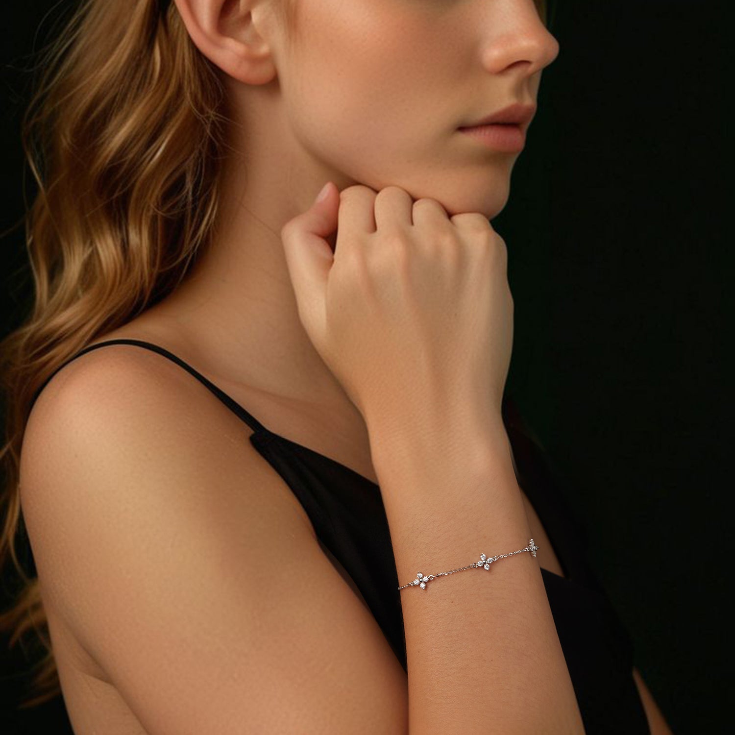 Three-Flower Station Bracelet