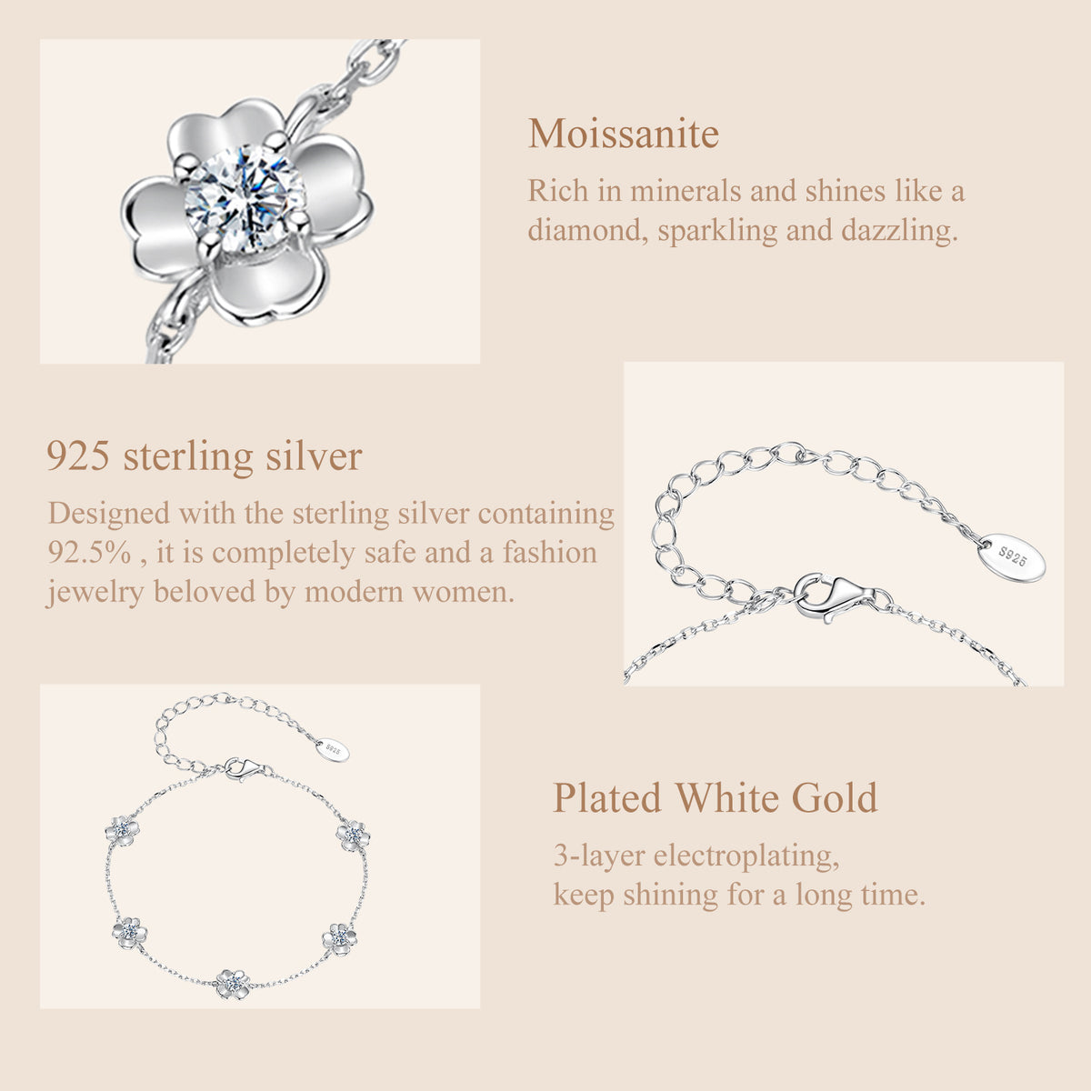 Five-Petal Flower Bracelet