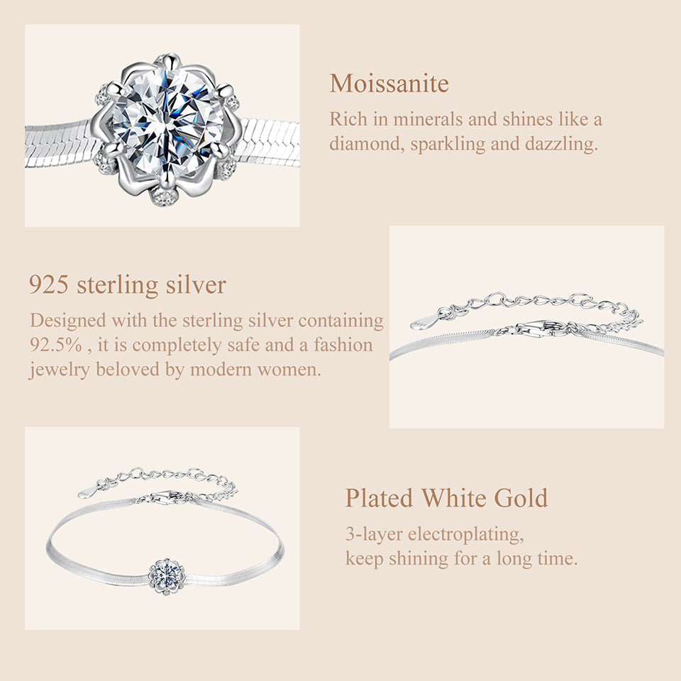 Floral Herringbone Bracelet