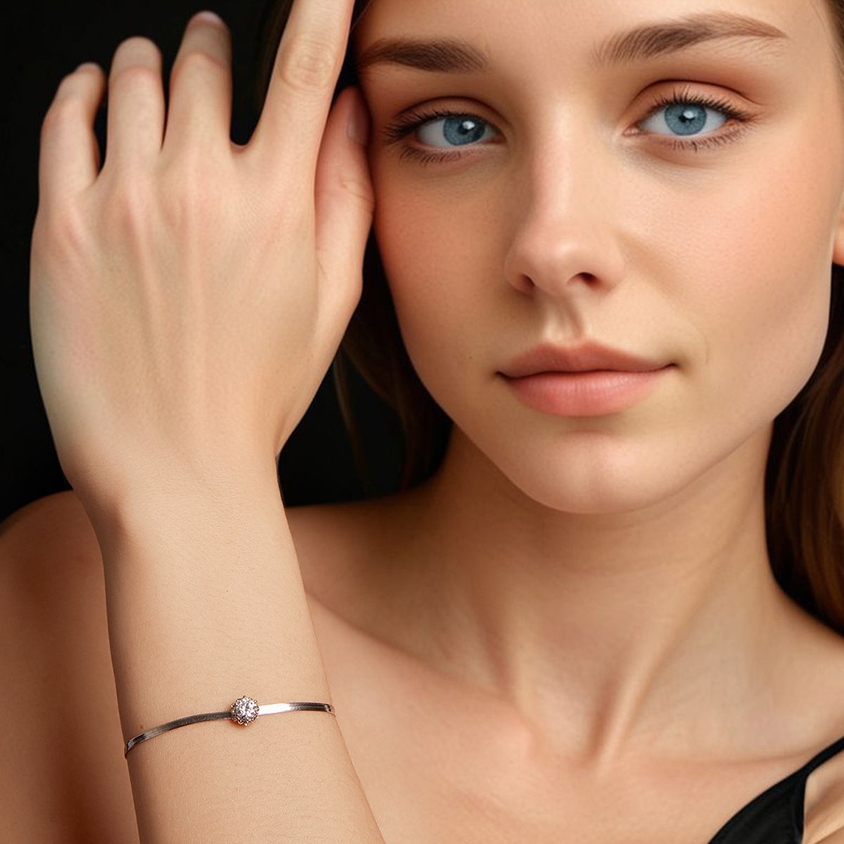 Floral Herringbone Bracelet