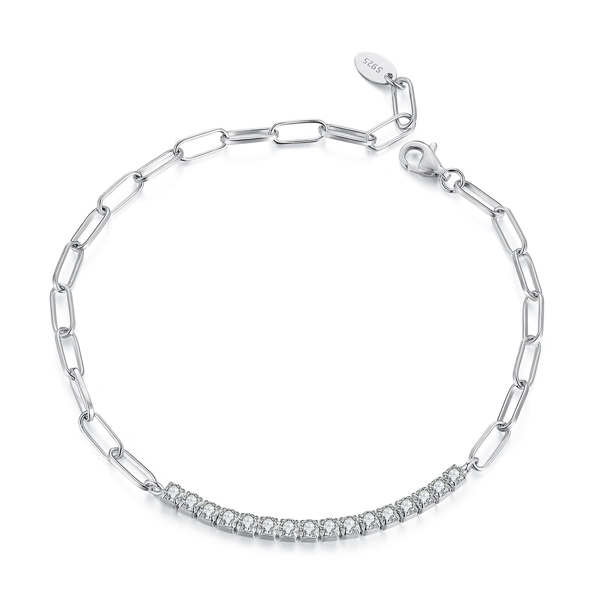 Paperclip Pavé Bracelet