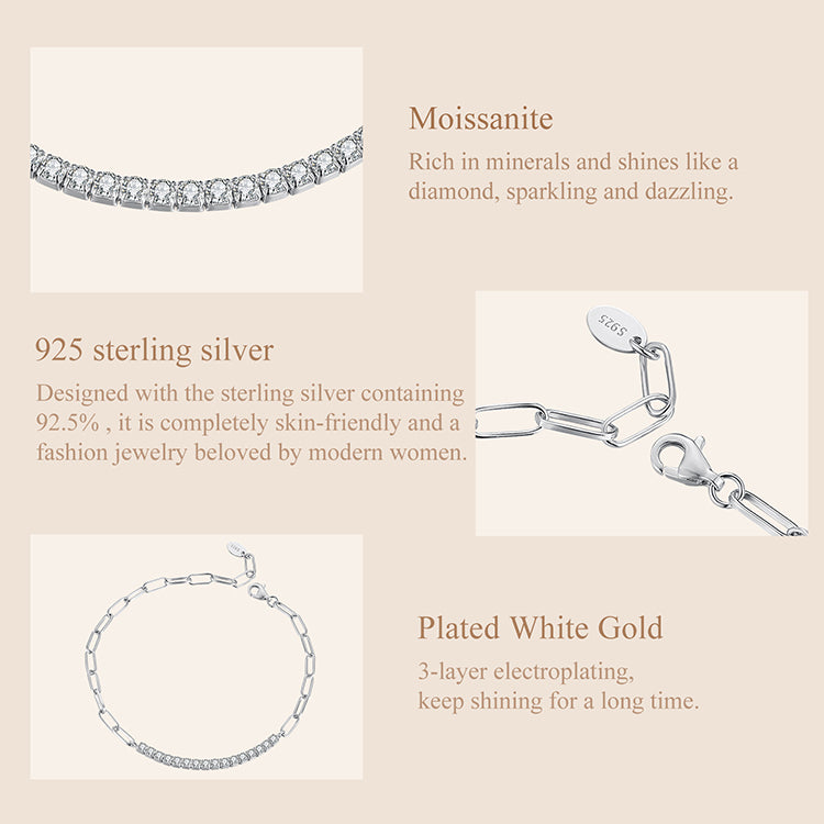 Paperclip Pavé Bracelet
