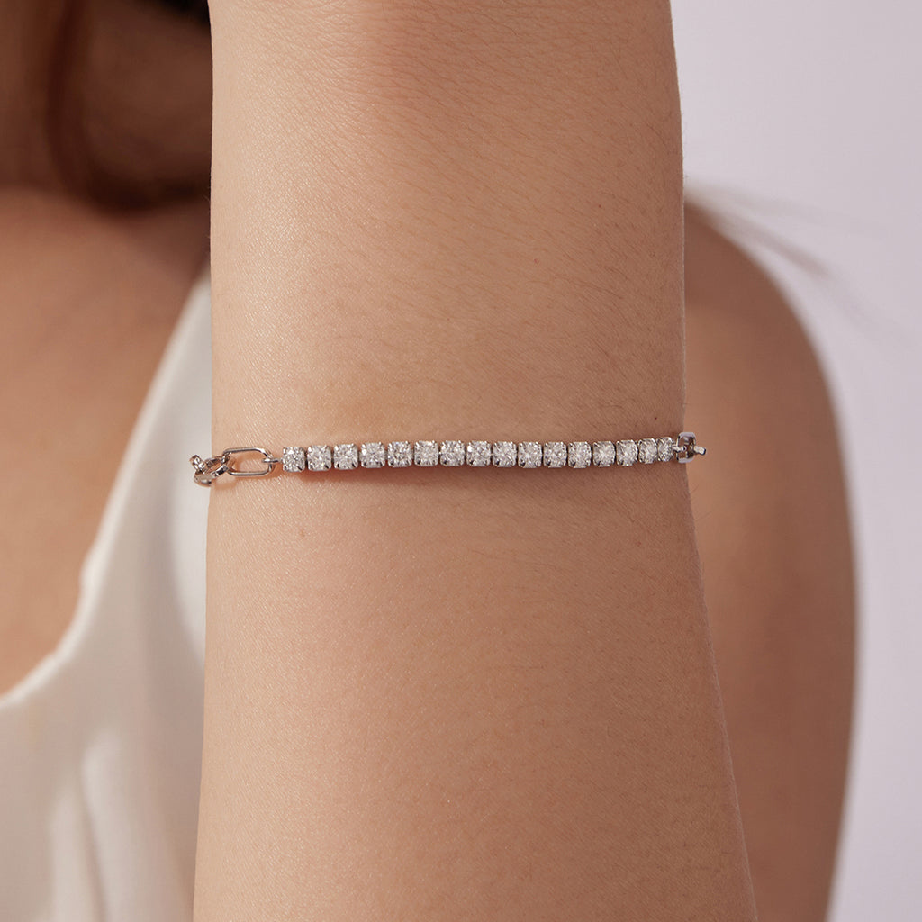 Paperclip Pavé Bracelet