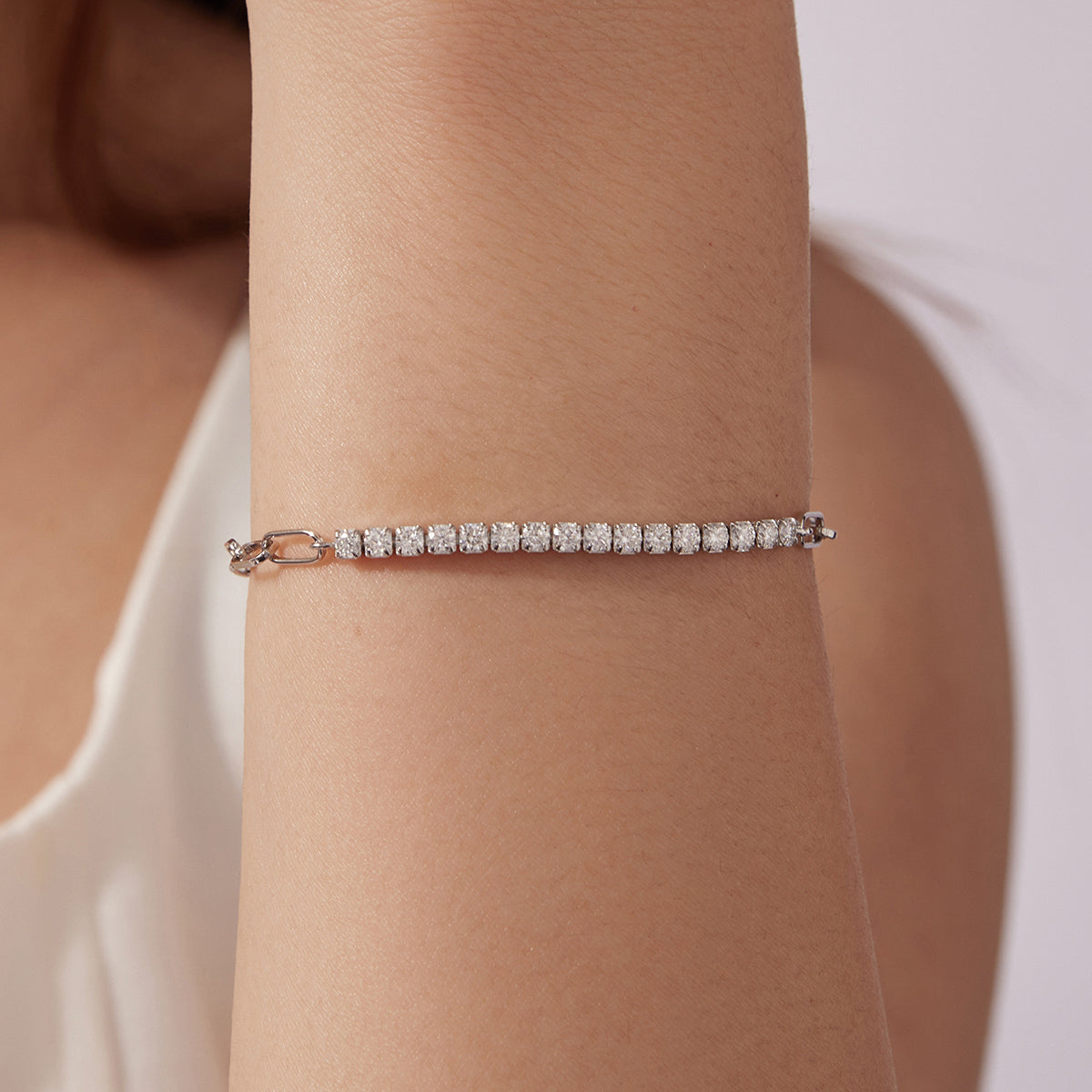 Paperclip Pavé Bracelet
