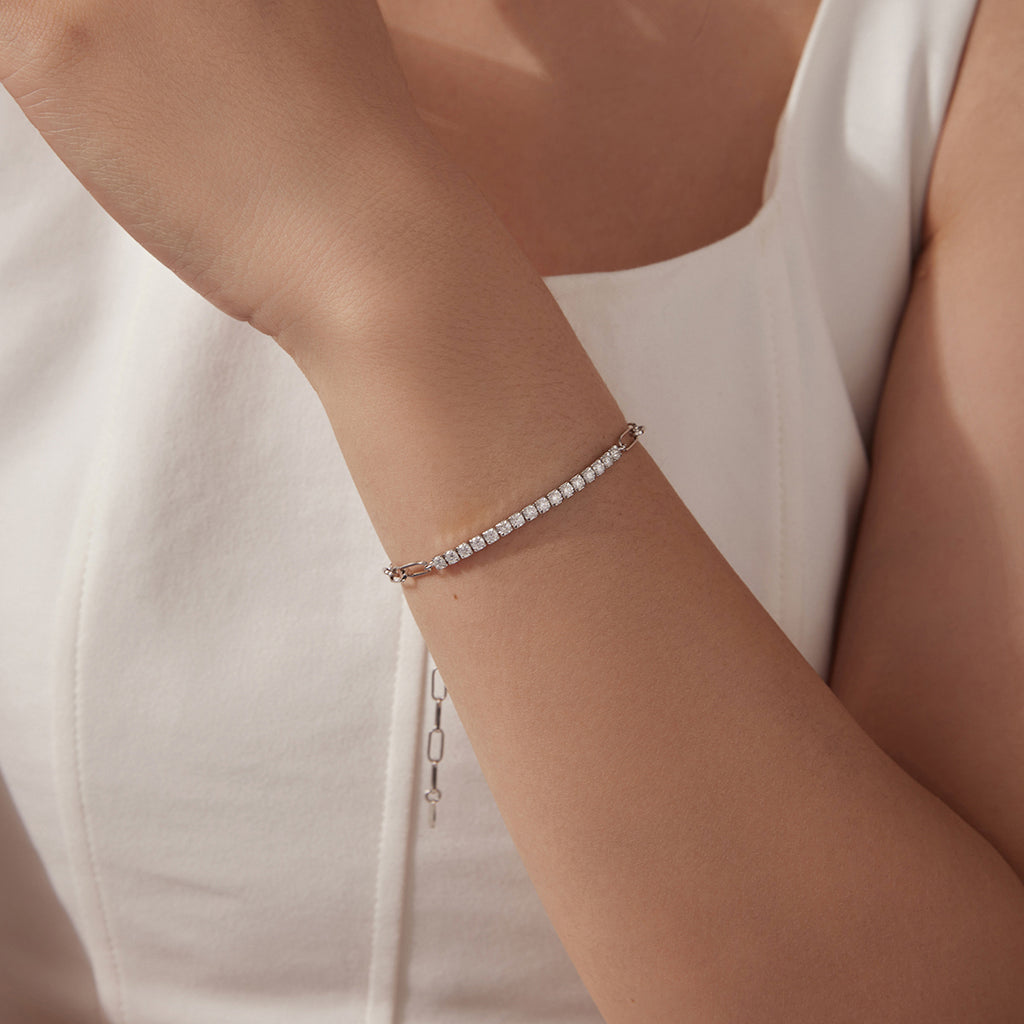 Paperclip Pavé Bracelet