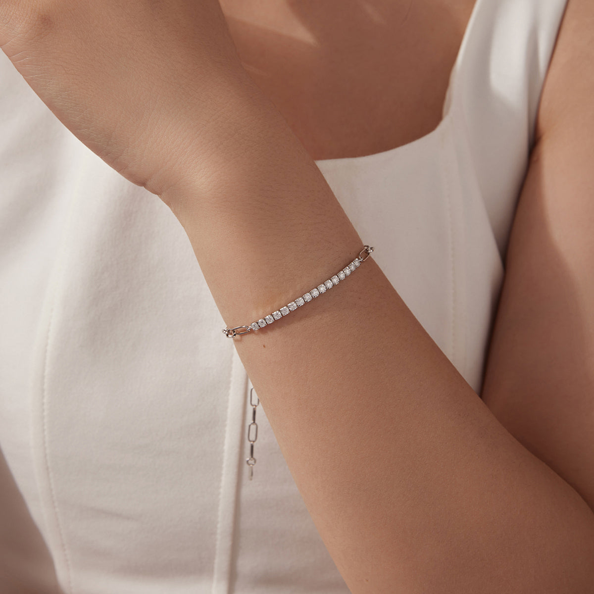 Paperclip Pavé Bracelet