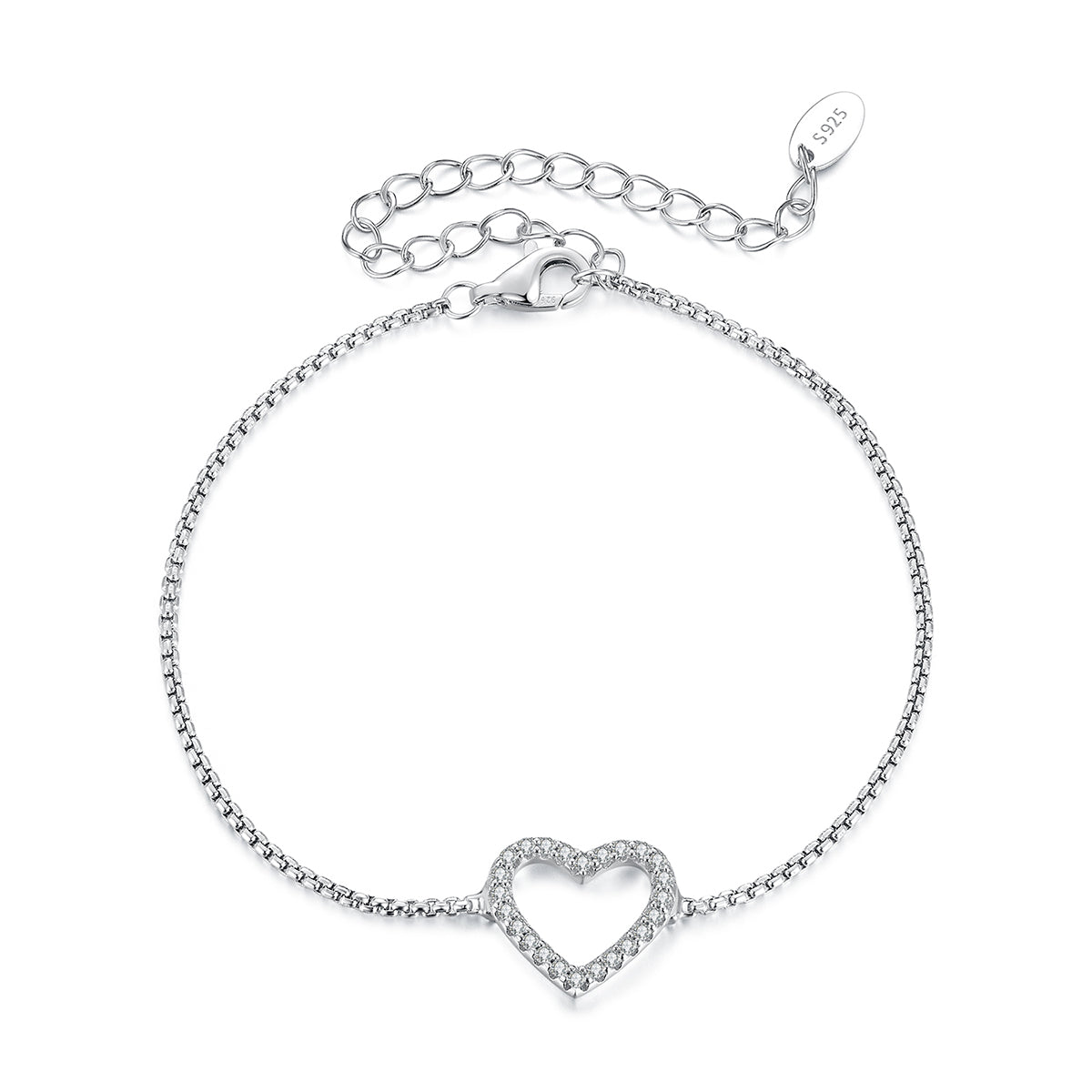 Open Heart Pavé Bracelet