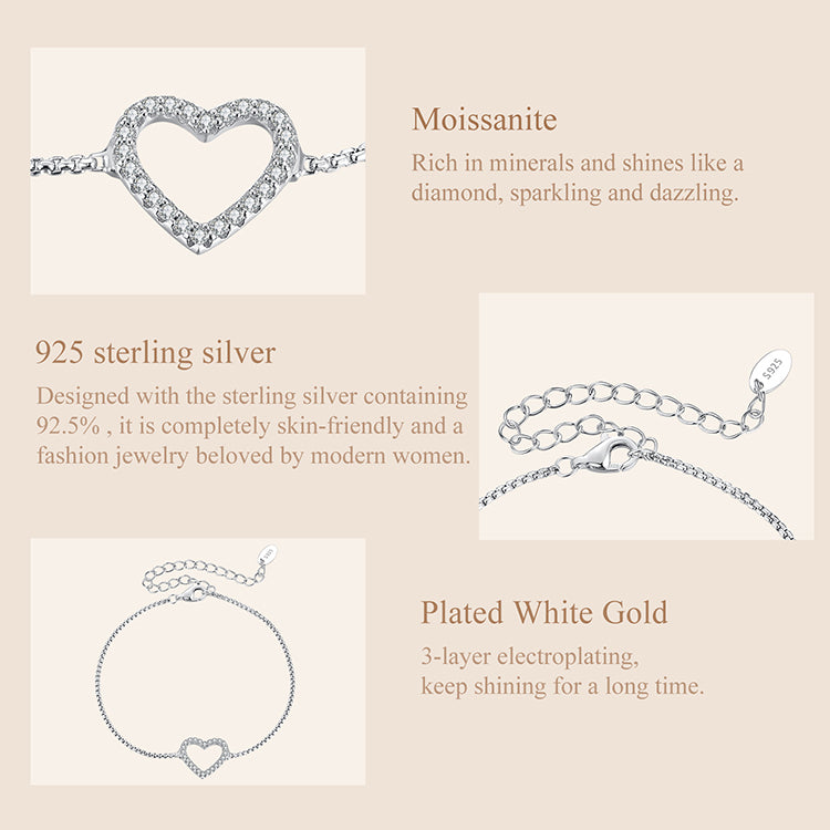 Open Heart Pavé Bracelet