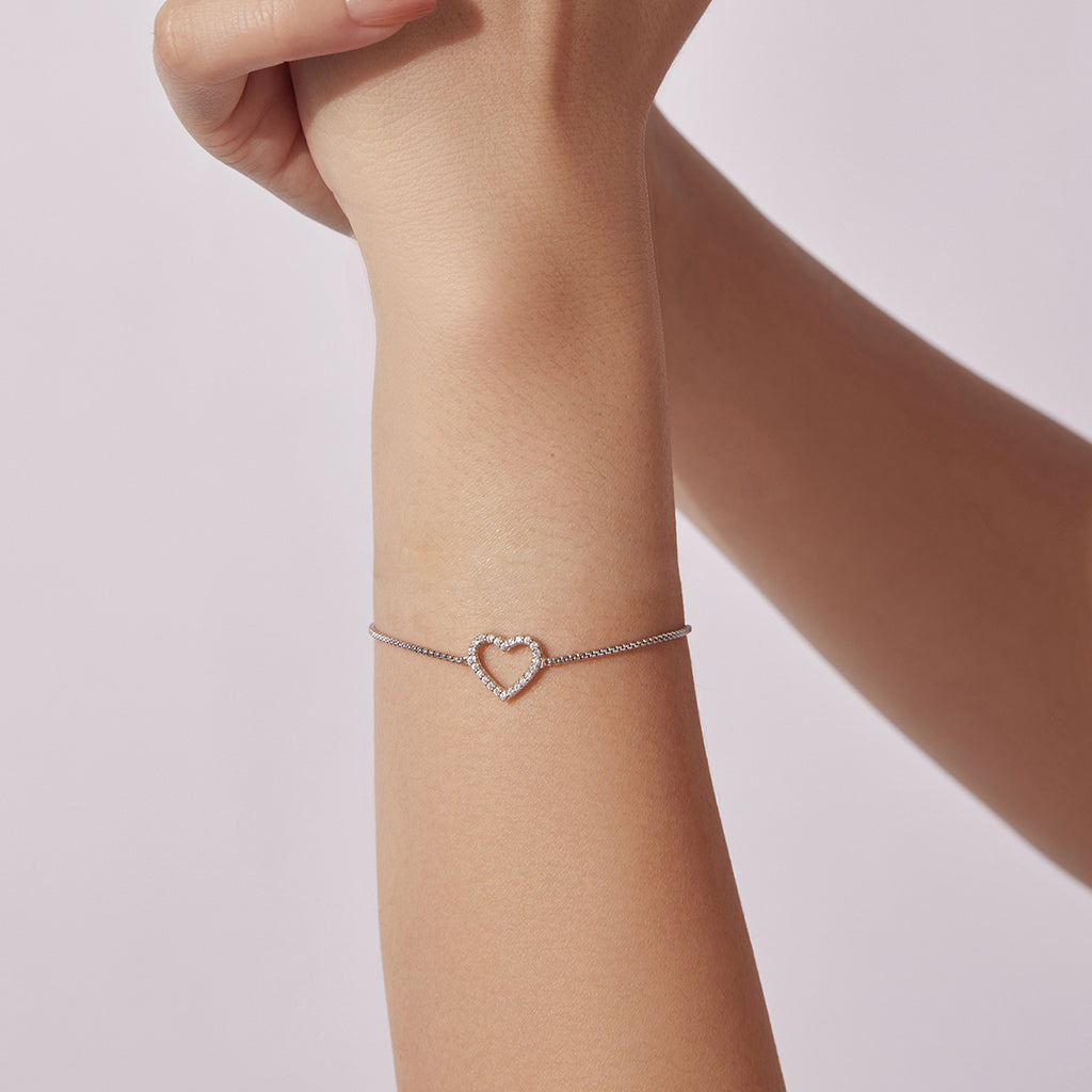 Open Heart Pavé Bracelet