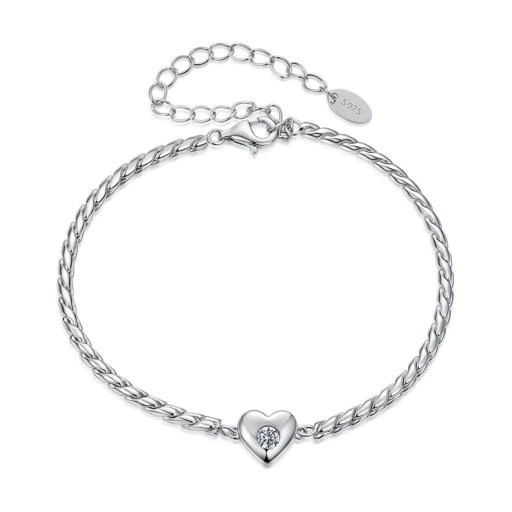 Wheat Chain Heart Bracelet