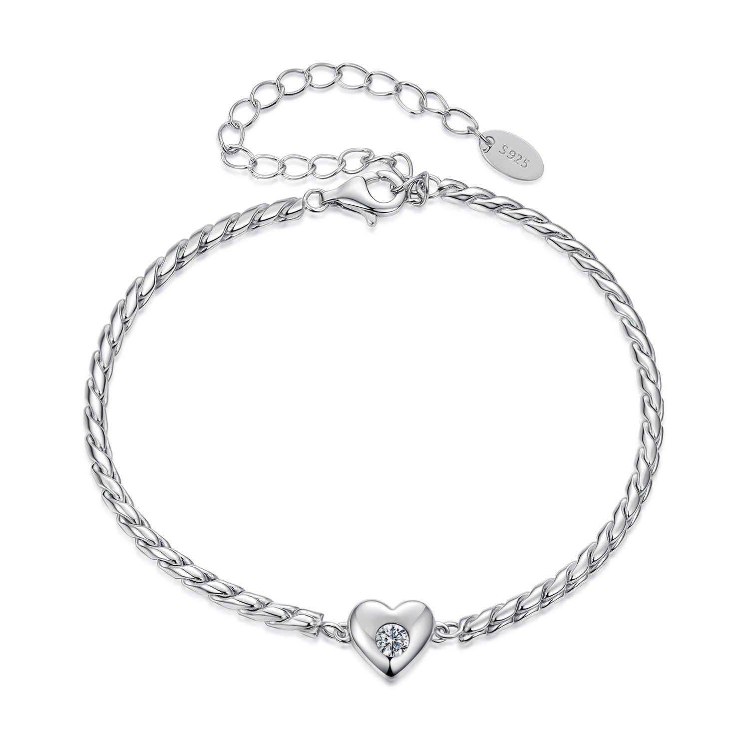 Wheat Chain Heart Bracelet