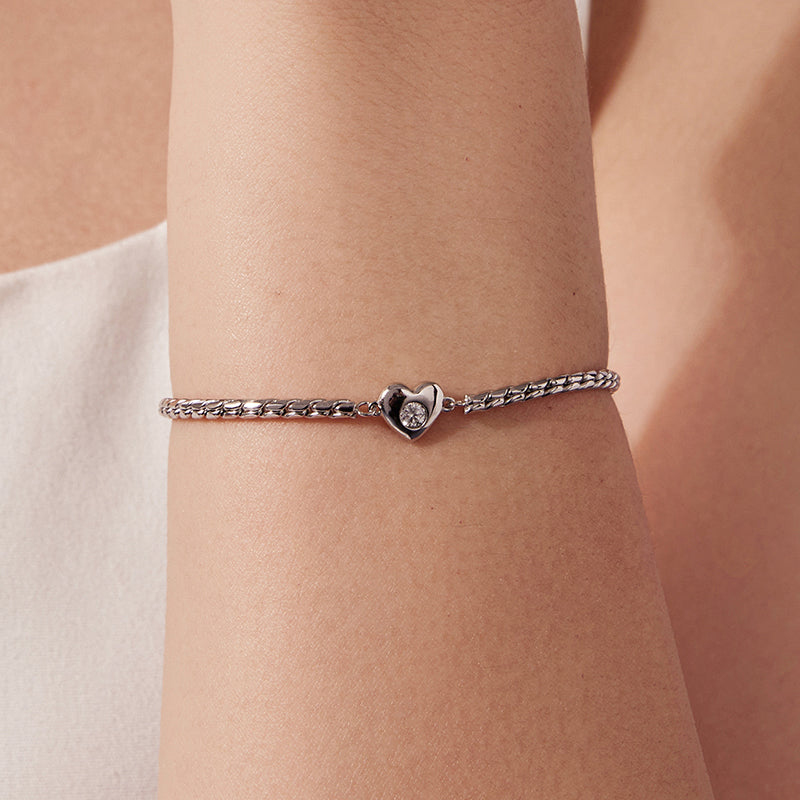 Wheat Chain Heart Bracelet
