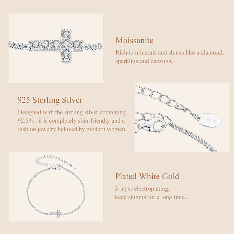 Pavé Cross Chain Bracelet