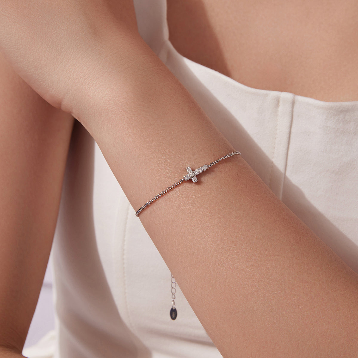 Pavé Cross Chain Bracelet