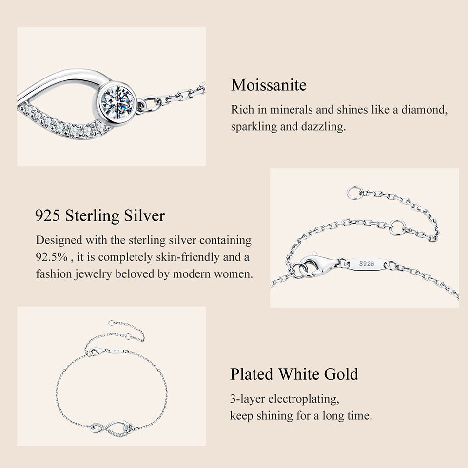 Half-Pavé Infinity Bracelet