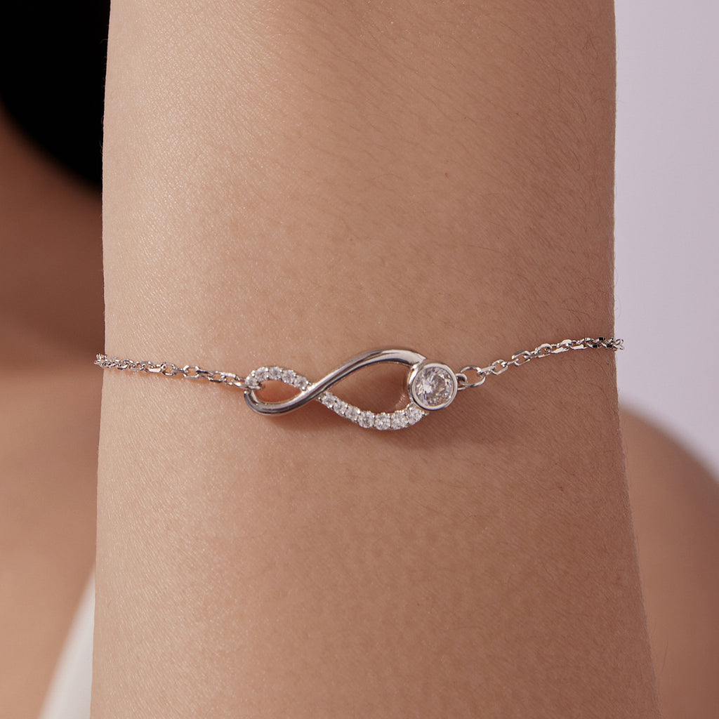 Half-Pavé Infinity Bracelet