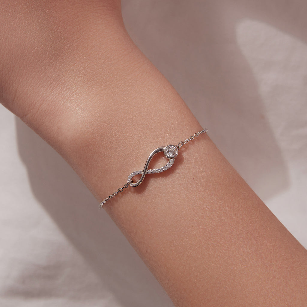 Half-Pavé Infinity Bracelet