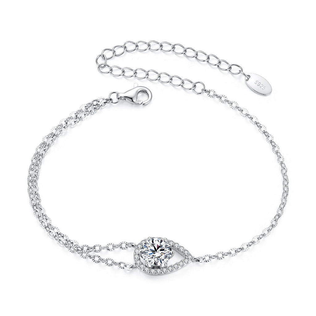 Open Pear Halo Bracelet