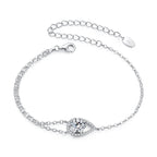 Open Pear Halo Bracelet