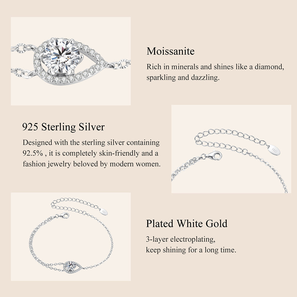 Open Pear Halo Bracelet