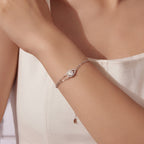 Open Pear Halo Bracelet