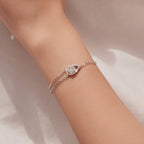 Open Pear Halo Bracelet