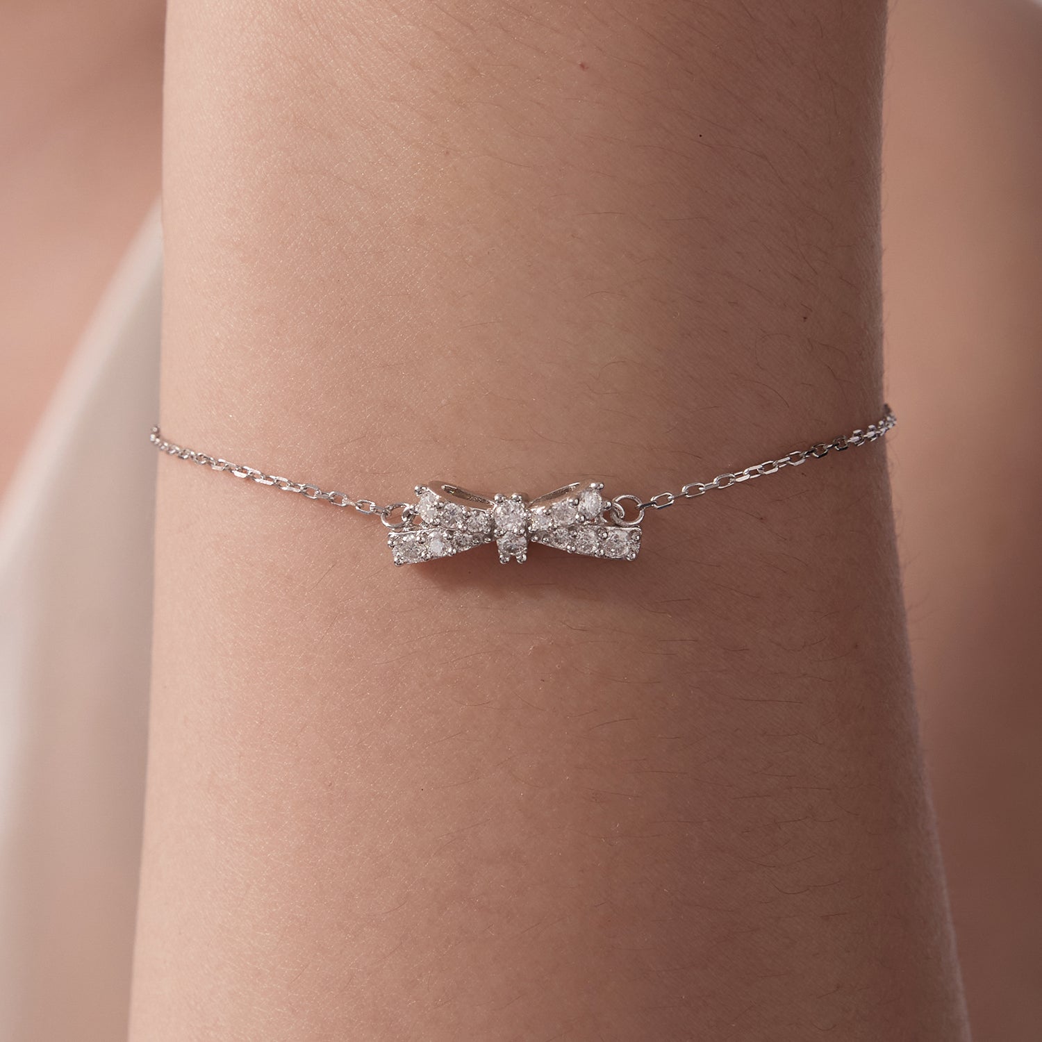Pavé Bow Bracelet|BAMOER