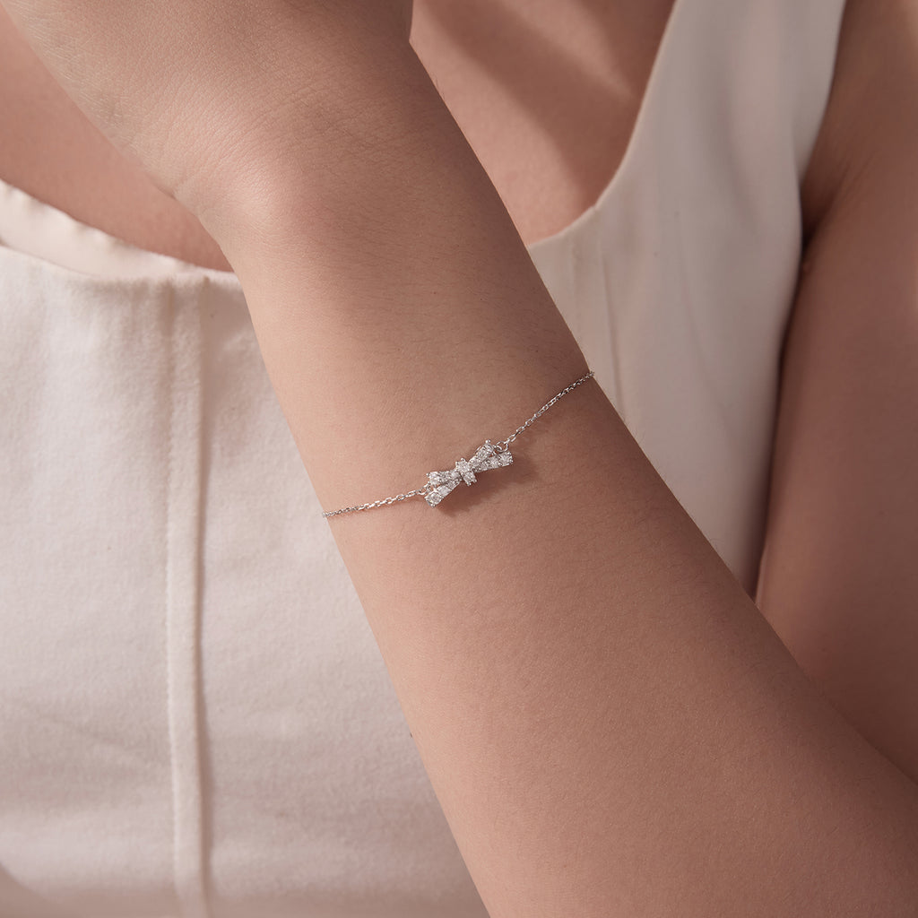 Pavé Bow Bracelet|BAMOER