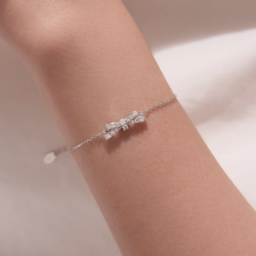 Pavé Bow Bracelet|BAMOER