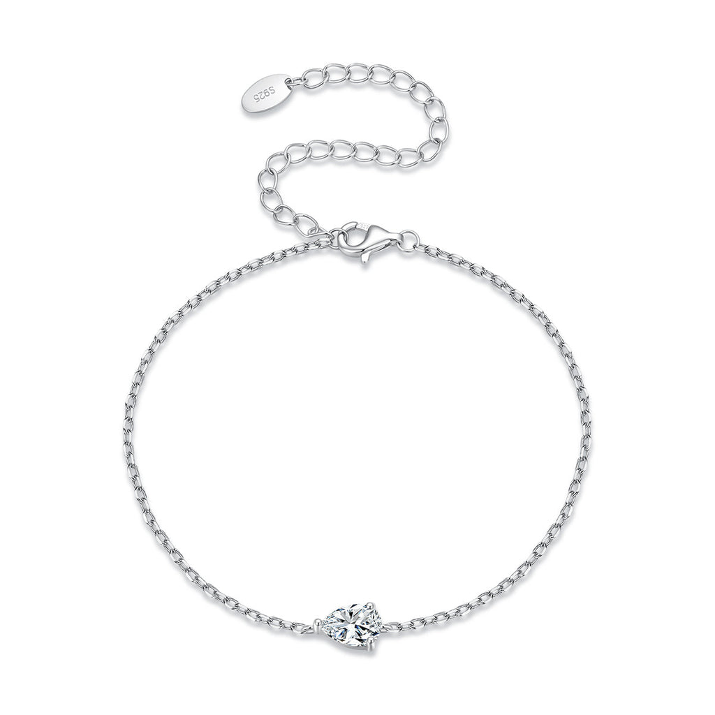 Pear Solitaire Chain Bracelet