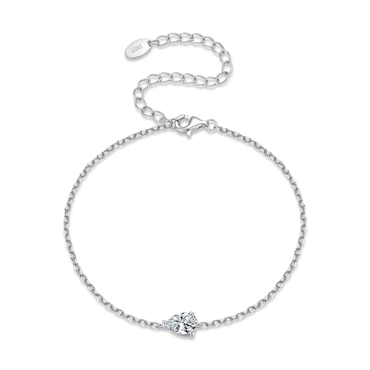 Pear Solitaire Chain Bracelet