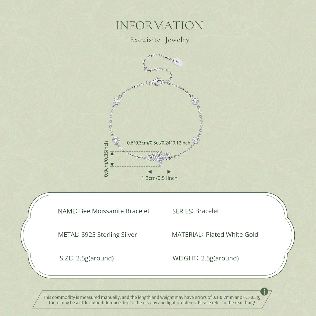 Bee Moissanite Bracelet
