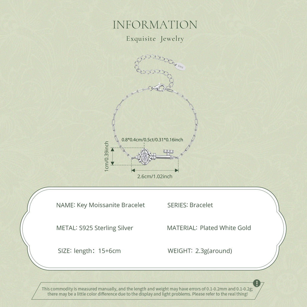 Moissanite Key Bracelet