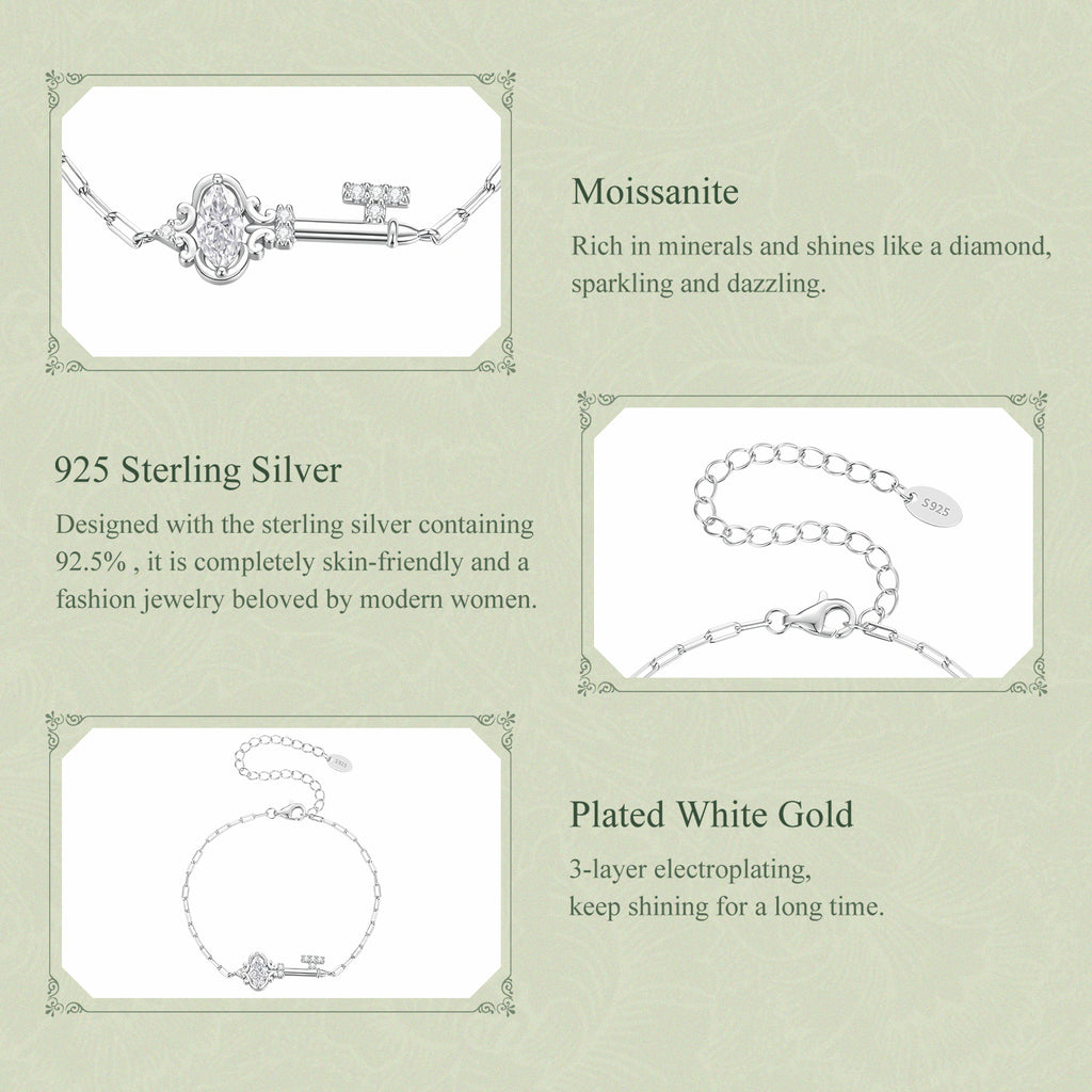 Moissanite Key Bracelet