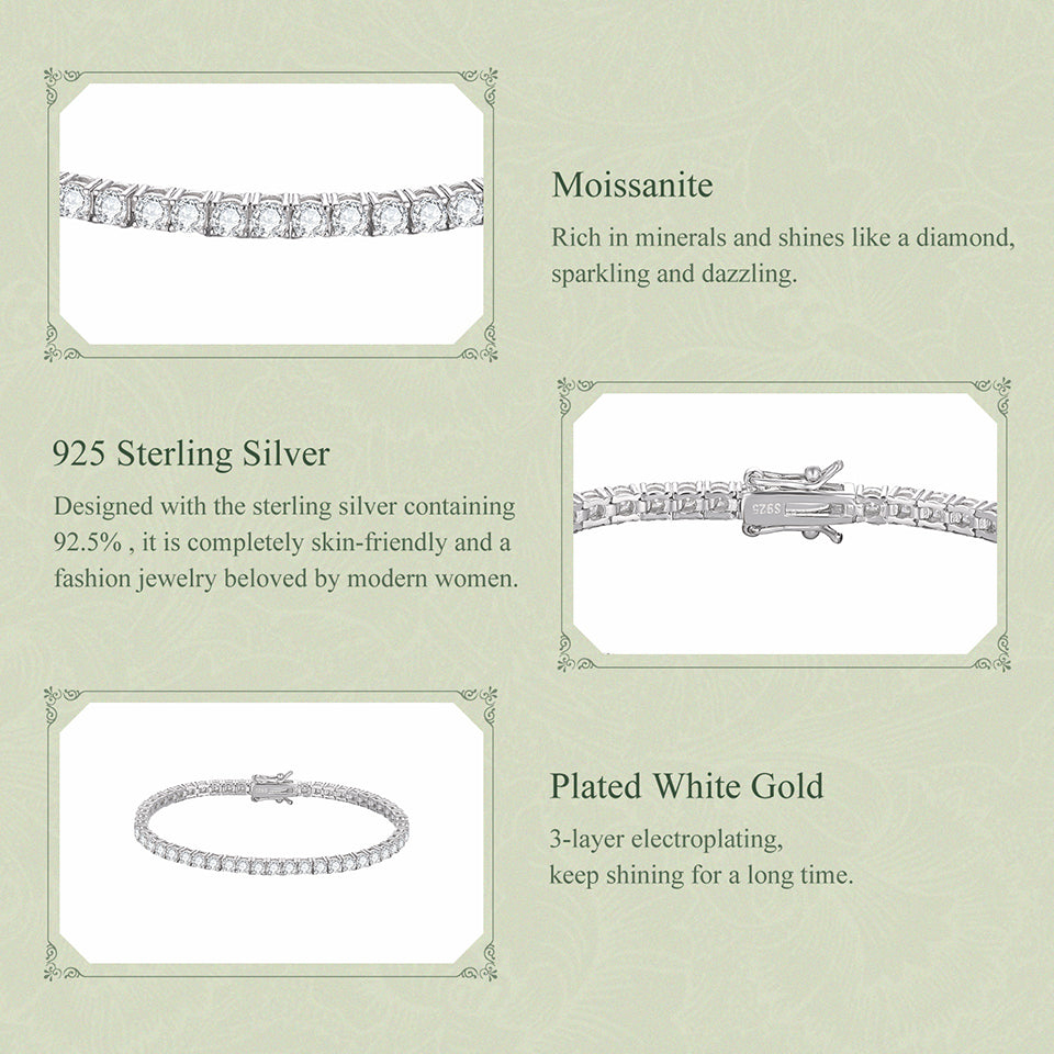 3MM Moissanite Tennis Bracelet