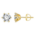 bamoer 925 Silver 6-Prong Moissanite Stud Earrings