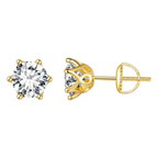 bamoer 925 Silver 6-Prong Moissanite Stud Earrings
