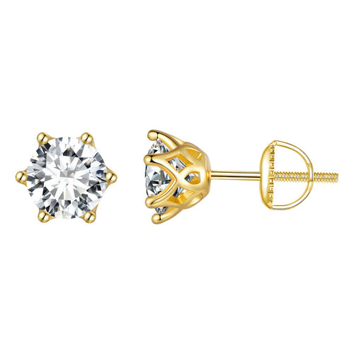 bamoer 925 Silver 6-Prong Moissanite Stud Earrings