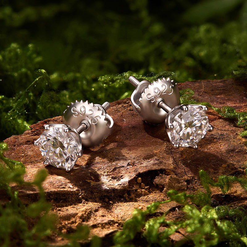 Classic 6-Prong Moissanite Studs