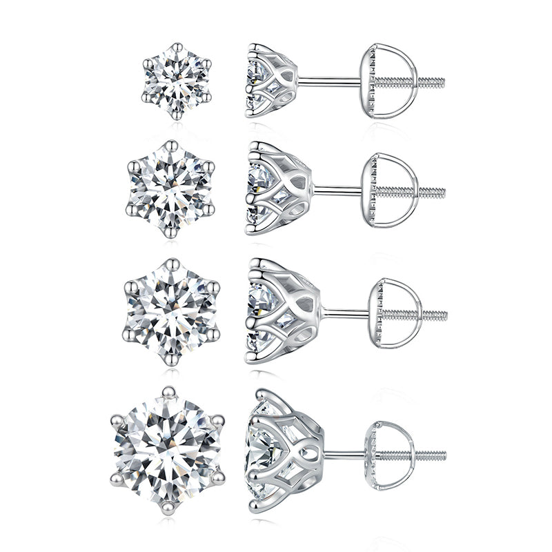Classic 6-Prong Moissanite Studs